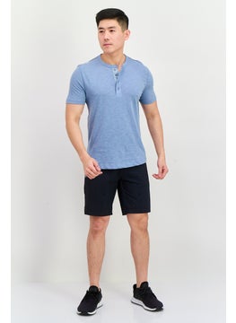 Project Essentials Men Crew Neck Short Sleeves Plain T-Shirt, Sage Blue  - Image 4