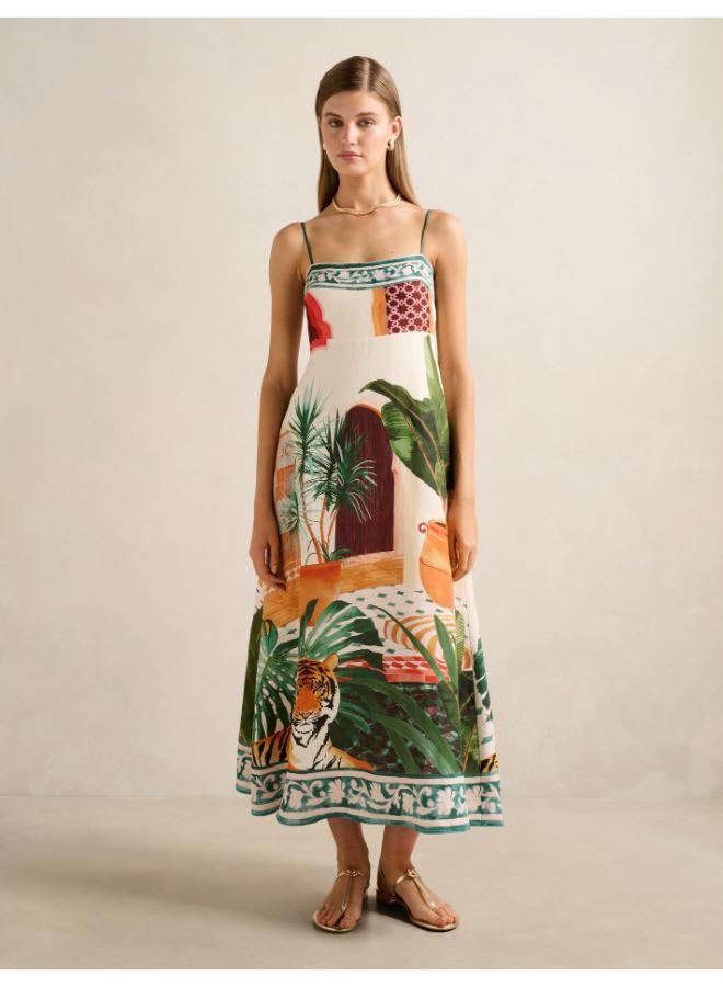 forever new Bianca Printed Linen Midi Dress - Image 1