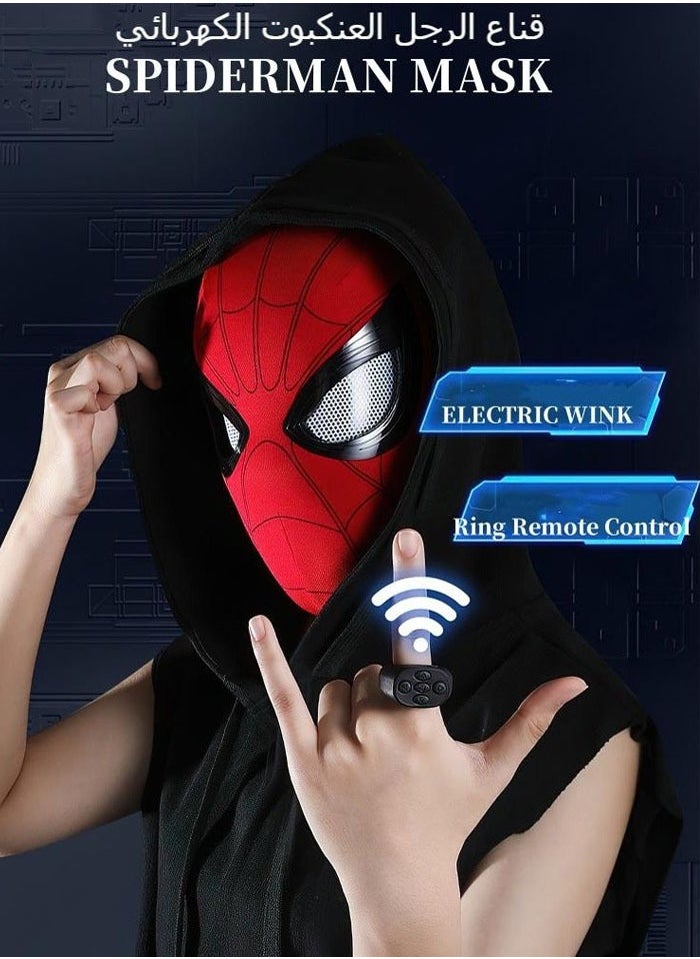Beauenty Spider-Man Mask With Ring Remote Control To Open And Close Eyes Superhero Spider-Man Helmet Mask  - Image 1