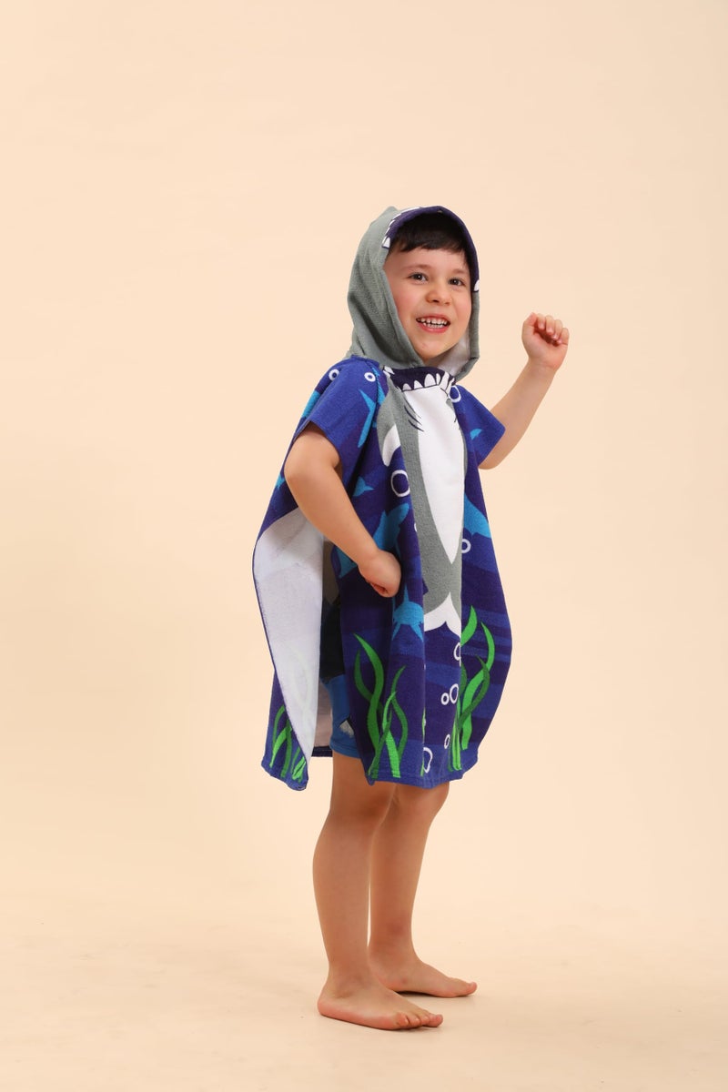 TEHALK Shark Hooded Towels for Kids/Boys/Girls/Toddler, Towel Robes/Wearable Towels for Kids 2-10, Poncho Beach Towels for Swimming/Pool - Image 4