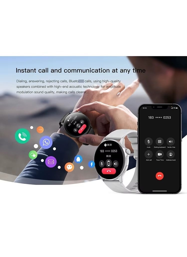 تلزيل - سمارت واتش WP02 مقاومة للماء حتى 1.5 بطارية تدوم طويلاً مع كابل شحن مراقبة النشاط اليومي والصحة -سيلفر - Image 1
