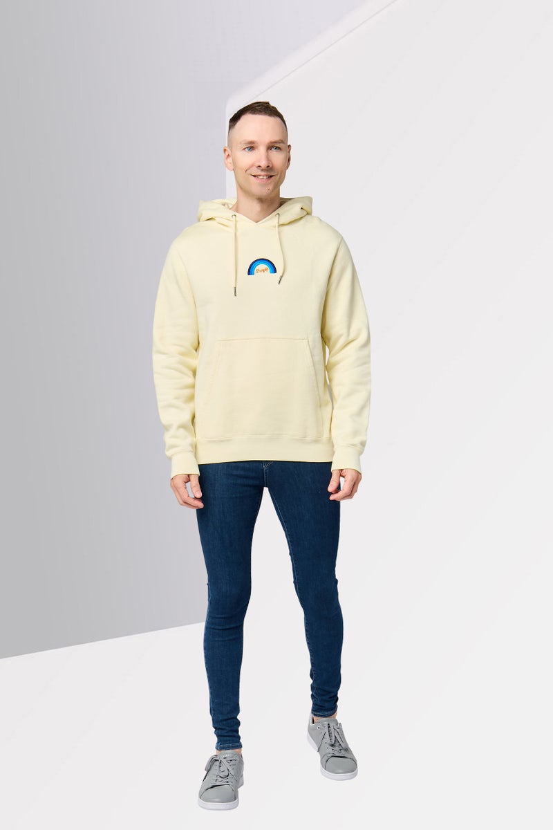 Wrangler Men Embroidered Long Sleeve Hoodie, Cream - Image 2