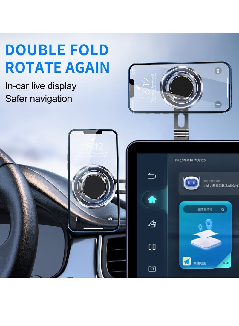 Magnetic Phone Mount for Tesla Motors Compatible All Phones Folding and Sliding Design Strong Magnetic Force - Image 4
