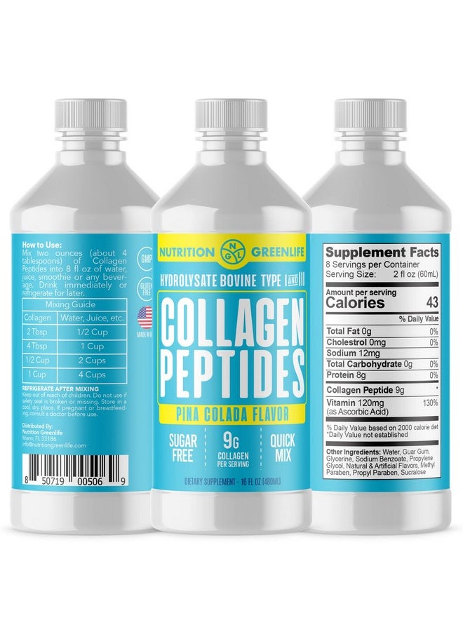 NGL - Collagen Peptides Hydrolyzed Liquid Concentrate 9000Mg Hair Skin Nail Health Supplement Sugar Free - Image 1