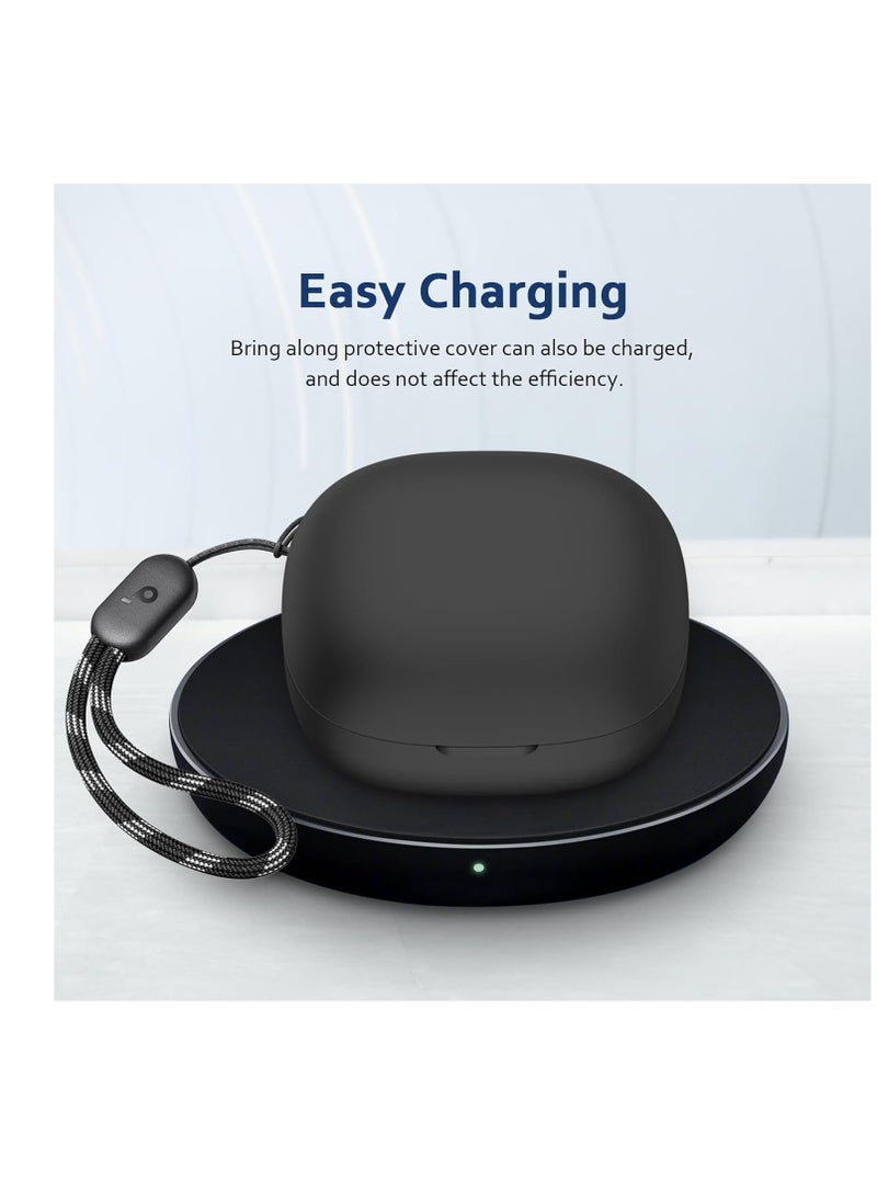 ماركة غير محددة - حافظة Anker R50i، غطاء مقاوم للغبار، غطاء حماية لسماعات الأذن، حافظة Anker Soundcore R50i مع حبل لسماعات AirPods (أسود) - Image 1