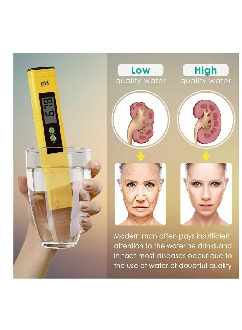 قلم قياس درجة الحموضة المحمول، قلم اختبار رقمي لدرجة الحموضة مع نطاق قياس درجة الحموضة من 0 إلى 14، للاستخدام المنزلي والشرب والزراعة المائية وحمامات السباحة والأحواض المائية - Image 5