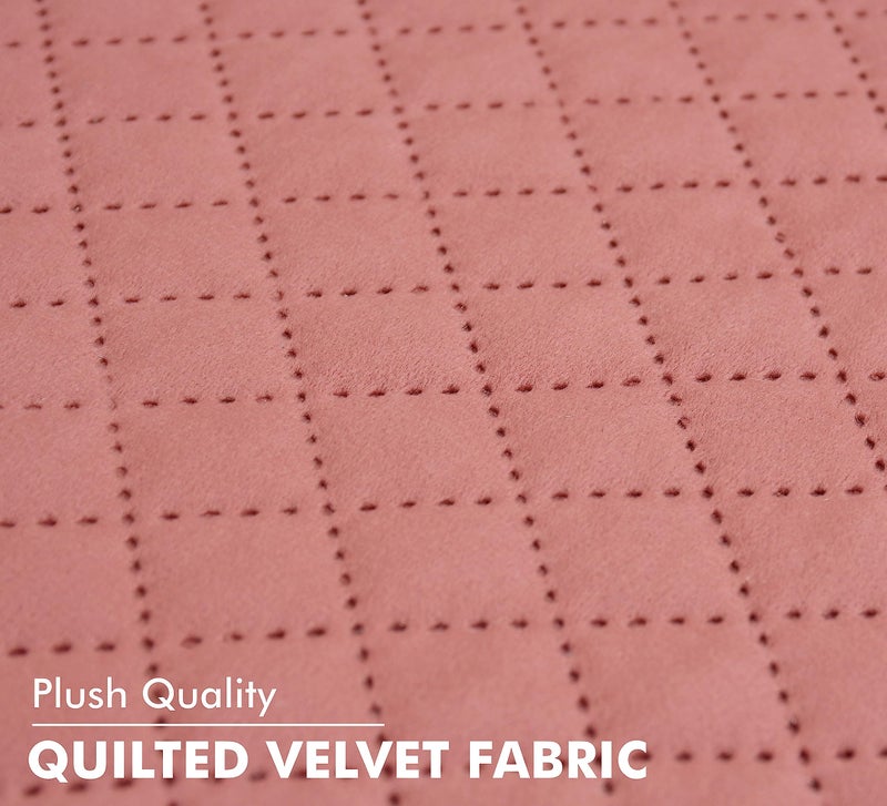Yellow Weaves 3 Seater Self Design Quilted Sofa Cover with Arm Cover, Seat & Back Cover, Color - Rose Gold - Image 3