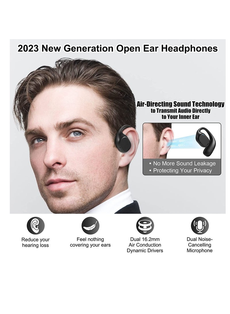 KASTWAVE Open Ear Headphones, VG332 2023 Version, with Dual 16.2mm Dynamic Drivers Deep Bass, Air Conduction Headphones Bluetooth 5.3 Touch Control Wireless Earbuds, Up to 16 Hours Playtime - Image 2