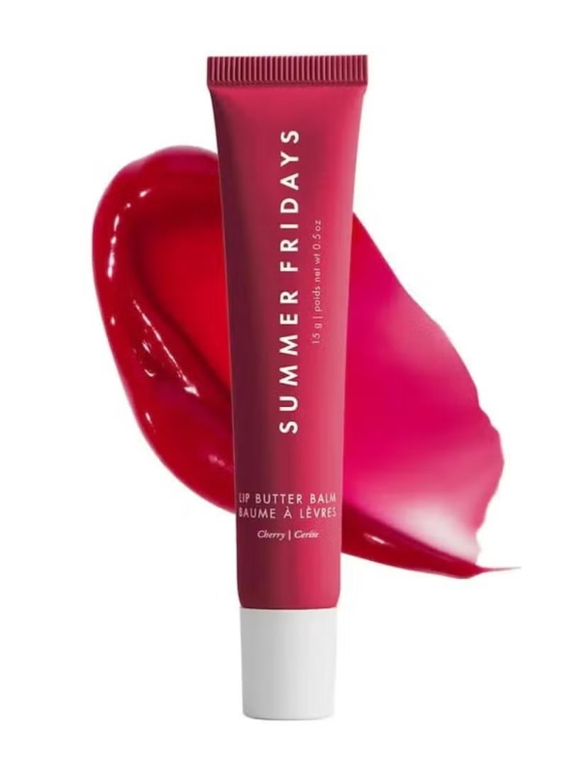 SUMMER FRIDAYS Tinted Lip Butter Balm - Conditioning Vegan Lip Balm for Instant Moisture, Shine & Hydration - Sheer-Tinted, Soothing Skincare - Cherry 0.5 Oz - Image 1