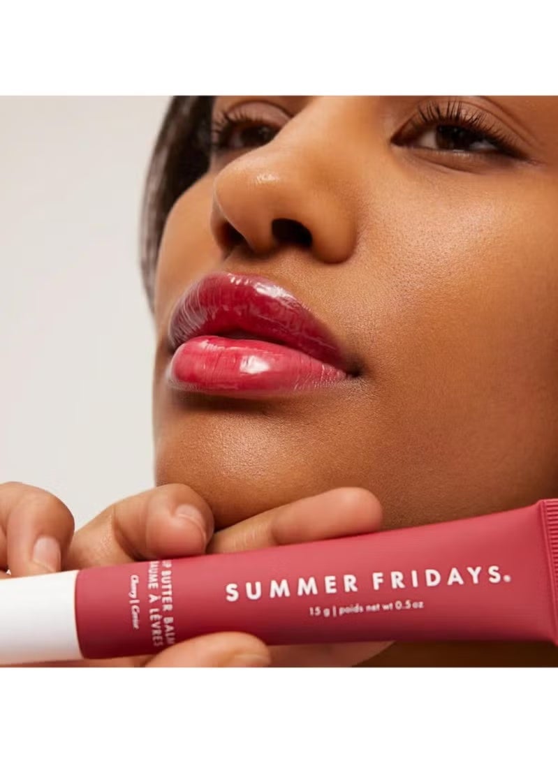 SUMMER FRIDAYS Tinted Lip Butter Balm - Conditioning Vegan Lip Balm for Instant Moisture, Shine & Hydration - Sheer-Tinted, Soothing Skincare - Cherry 0.5 Oz - Image 3
