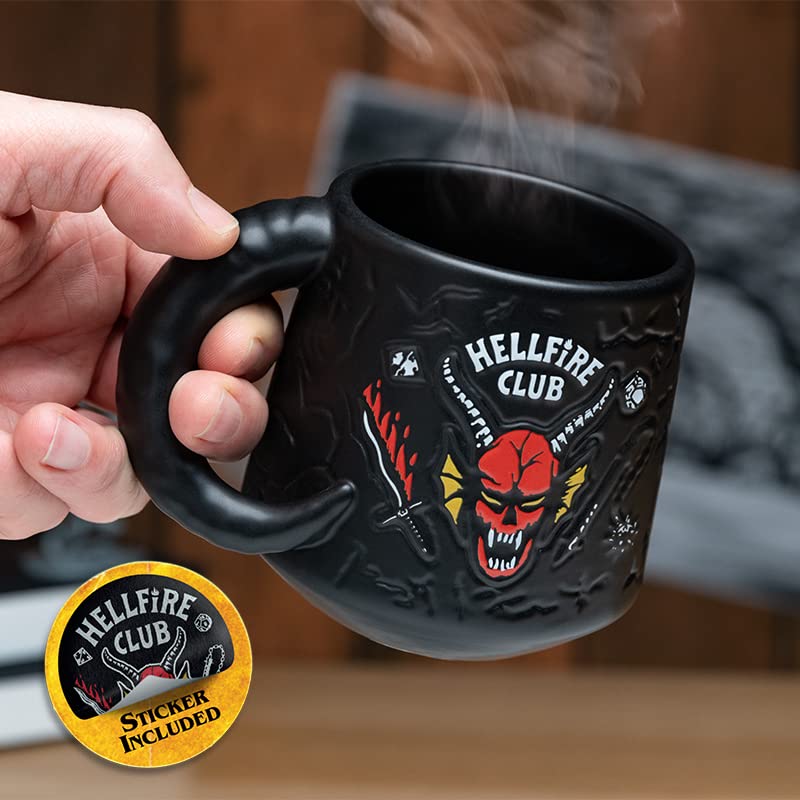 Paladone Stranger Things Hellfire Club Mug - Officially Licensed Netflix Merchandise, Demon Embossed Ceramic Coffee Mug, Gift for Fans 400ml (14 fl oz) - Image 5