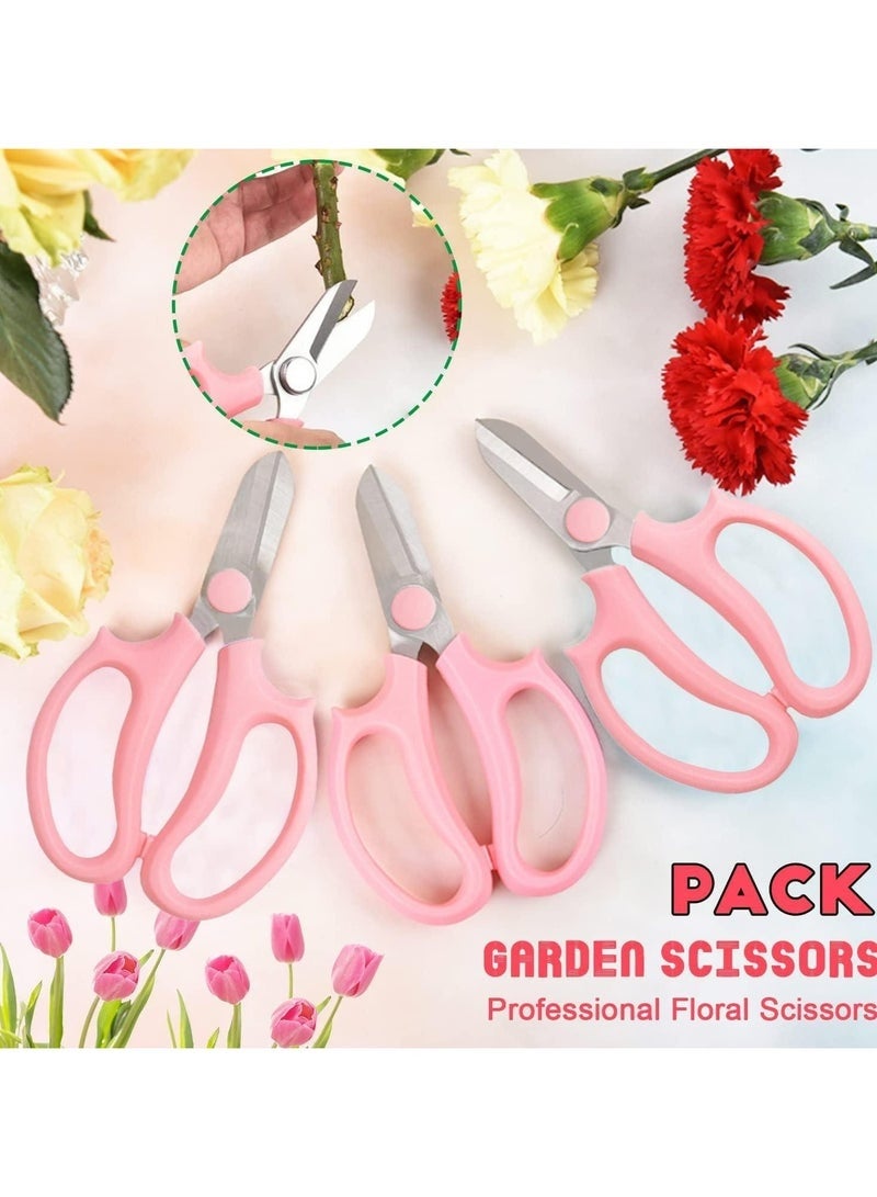 GIFT 3 Pack Professional Garden Scissors, for Plant Trimming and Fruit Picking, Pink - Image 2