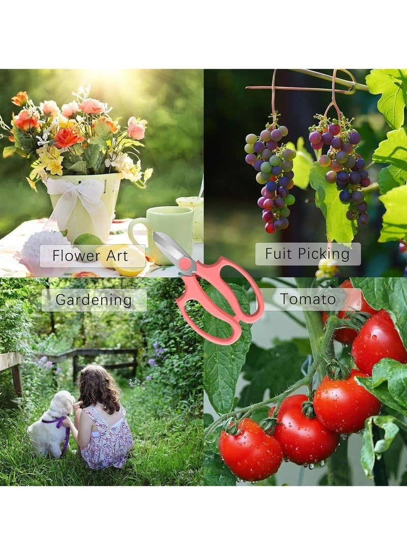 GIFT 3 Pack Professional Garden Scissors, for Plant Trimming and Fruit Picking, Pink - Image 4