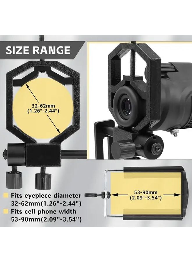 محول كاميرا التلسكوب الألومنيوم للتصوير الفلكي بالهواتف الذكية والكاميرات الرقمية ذات العدسة الأحادية والانعكاسية - Image 5