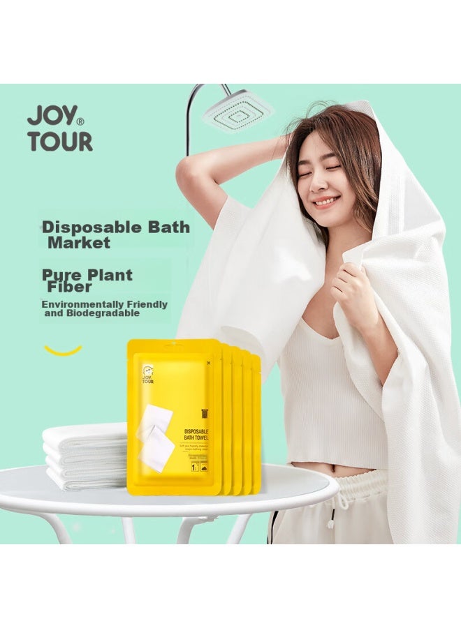 JOY TOUR Joytour Disposable Bath Towels, Large Size, Vacuum-sealed Non-compressed Face Towels, Soft Cotton Wipes, Portable Travel Accessories, Pack Of 5 - Image 2