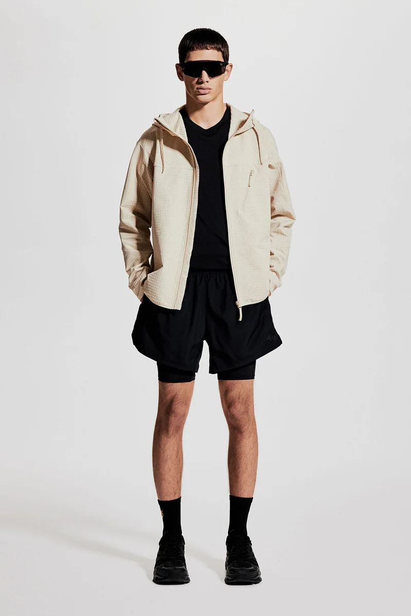 اتش اند ام جاكيت للتدفئة من نسيج دراي موف