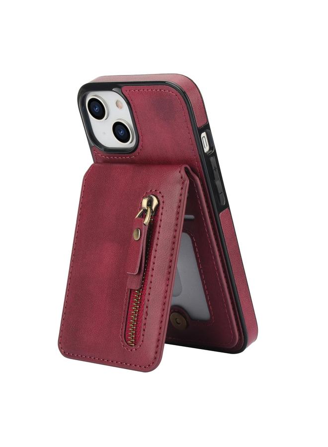 S-TOP Case For iPhone 12 mini Zipper Wallet Split MagSafe Leather Back Phone Case - Image 2