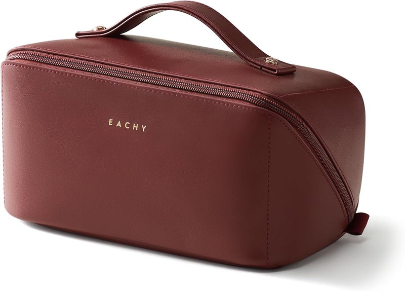 EACHY Travel Makeup Bag,Large Capacity Cosmetic Bags for Women,Waterproof Portable Pouch Open Flat Toiletry Bag Pattern Makeup Bag - Image 1