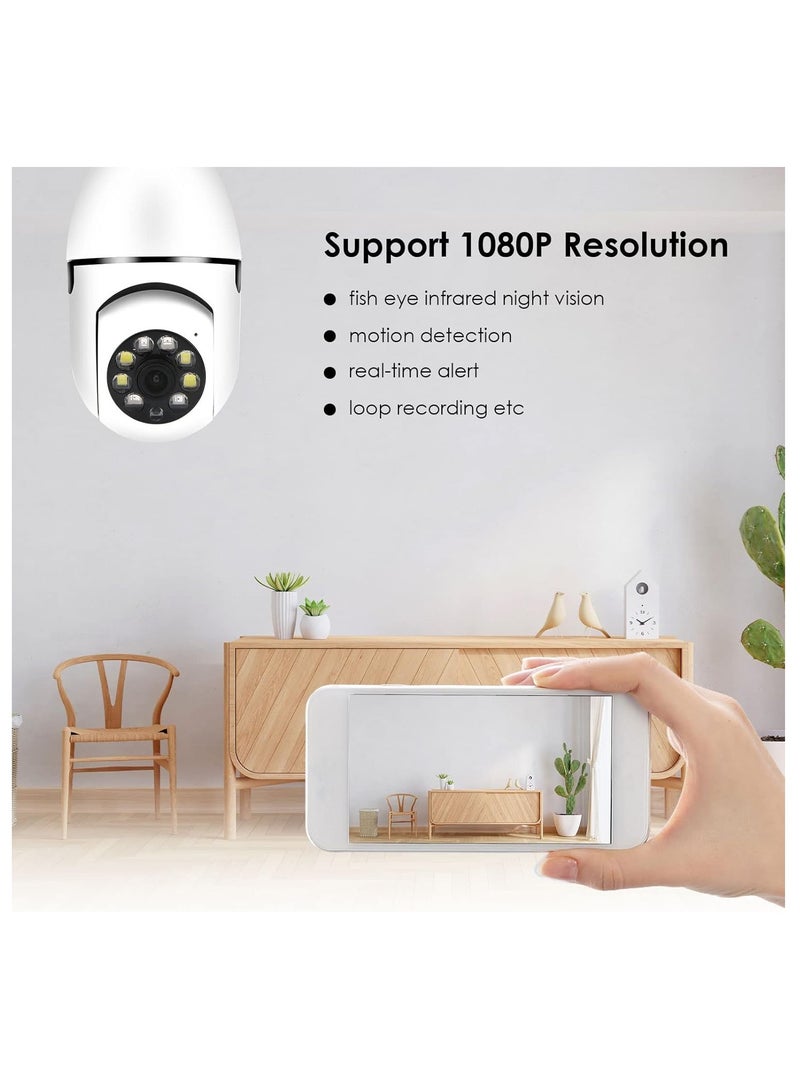 360 Degree Wireless Bulb-Shaped Security Camera for Home Security with Night Vision and Smart Motion Detection for Home Protection with Continuous Recording or Motion Detection - Image 5