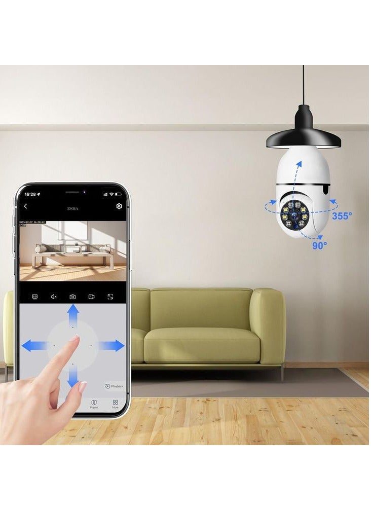 360 Degree Wireless Bulb-Shaped Security Camera for Home Security with Night Vision and Smart Motion Detection for Home Protection with Continuous Recording or Motion Detection - Image 3