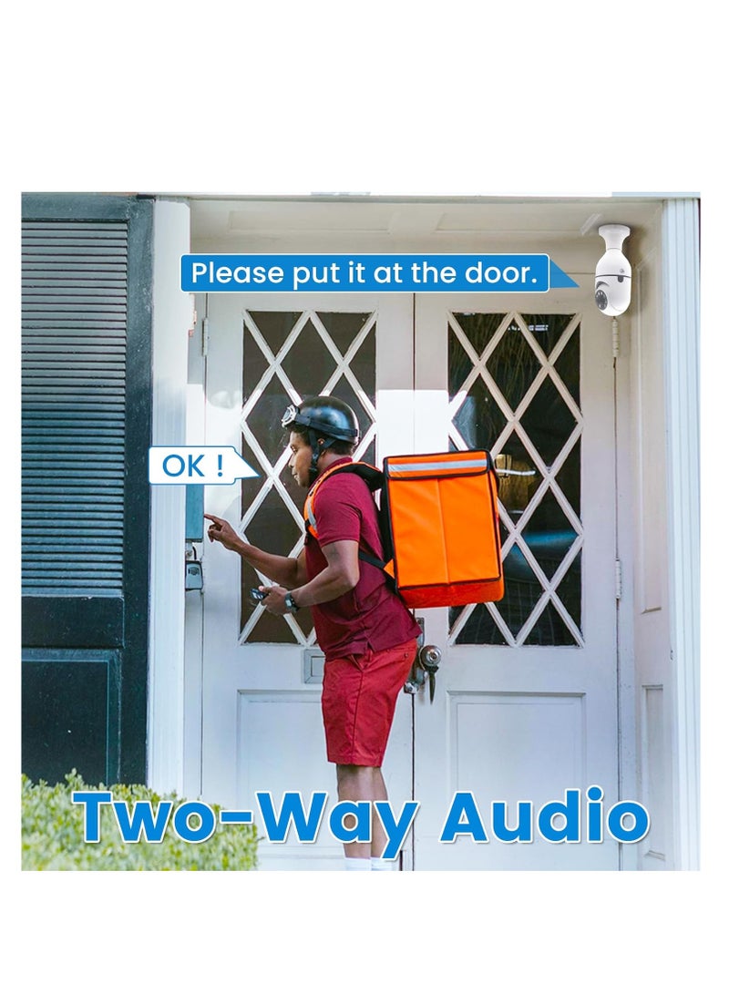 360 Degree Wireless Bulb-Shaped Security Camera for Home Security with Night Vision and Smart Motion Detection for Home Protection with Continuous Recording or Motion Detection - Image 2