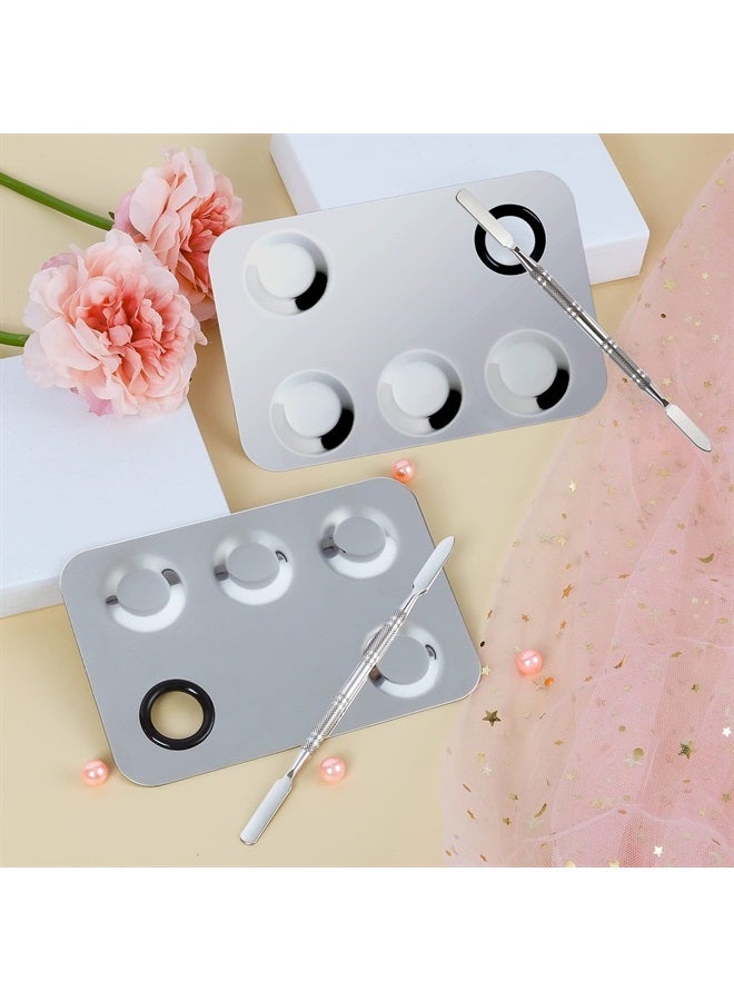 Penugo Upgrade Mixing Makeup Palette, Stainless Steel Cosmetic Palette with Spatula Tool, Nail-art Cosmetic Palette for Mixing Cosmetic and Pigment - Image 2