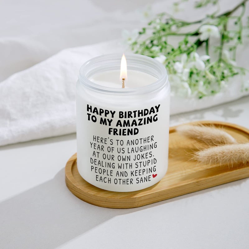Jonico Happy Birthday Gifts for Women - Funny Best friend Friendship Birthday Gifts for Women Bestie BFF Coworker Classmate, Lavender Candle - Image 3