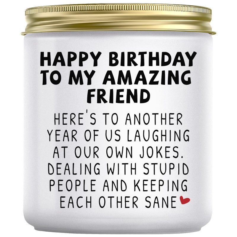 Jonico Happy Birthday Gifts for Women - Funny Best friend Friendship Birthday Gifts for Women Bestie BFF Coworker Classmate, Lavender Candle - Image 1