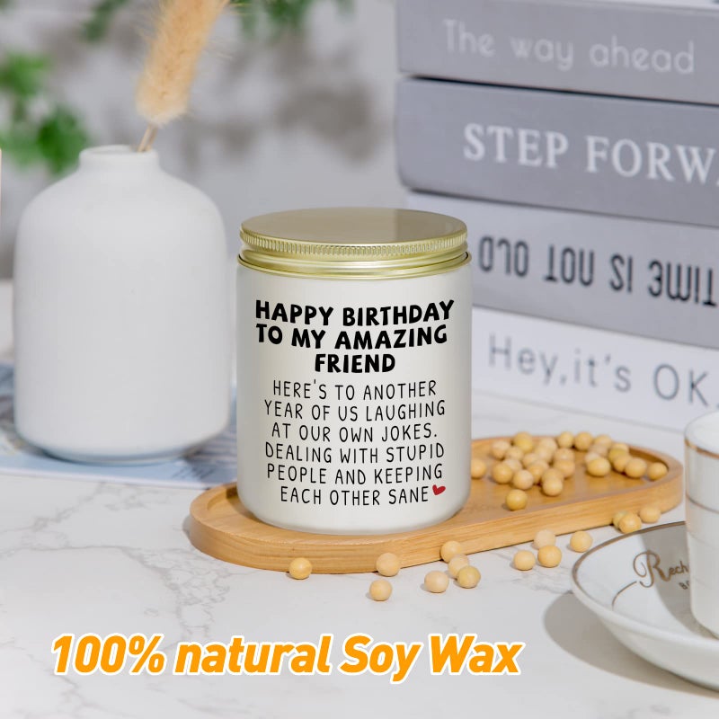 Jonico Happy Birthday Gifts for Women - Funny Best friend Friendship Birthday Gifts for Women Bestie BFF Coworker Classmate, Lavender Candle - Image 5