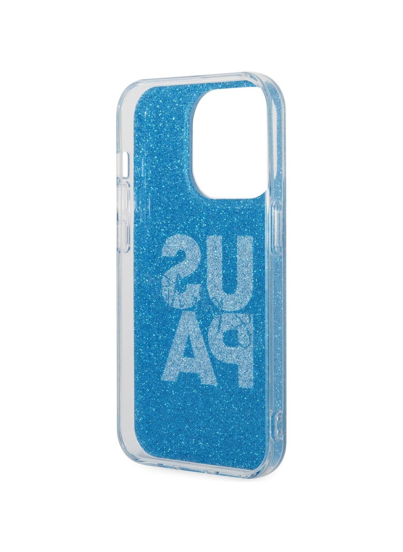 U.S. Polo Assn. - U.S. Polo Glitter Script Card Case For iPhone 15 Pro Max (Blue) - Image 1