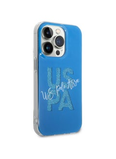 U.S. Polo Assn. U.S. Polo Glitter Script Card Case For iPhone 15 Pro Max (Blue)  - Image 5