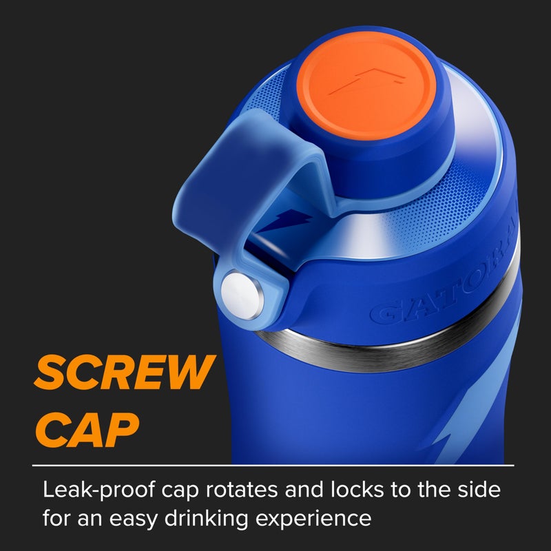 Gatorade 'Overtime' 32oz Stainless Steel Water Bottle  Twist Cap  Royal Blue - Image 3