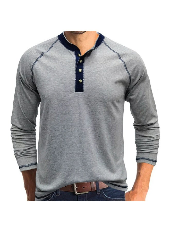 general Men's Henley Shirts Raglan Long Sleeve Casual Slim Fit Lightweight Fashion T-Shirts - Image 1