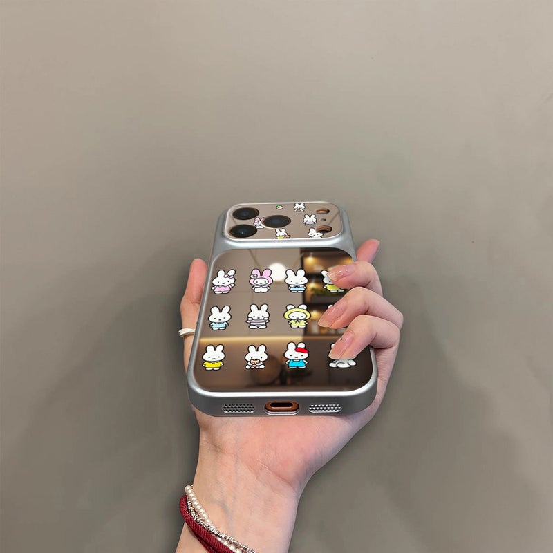 Personalized Rabbit-Themed Phone Case Suitable for Apple 17 Pro Max, iPhone 16 Pro, Cartoon Design for 15, Mirror Finish for 14, New Model for 13 - Image 5