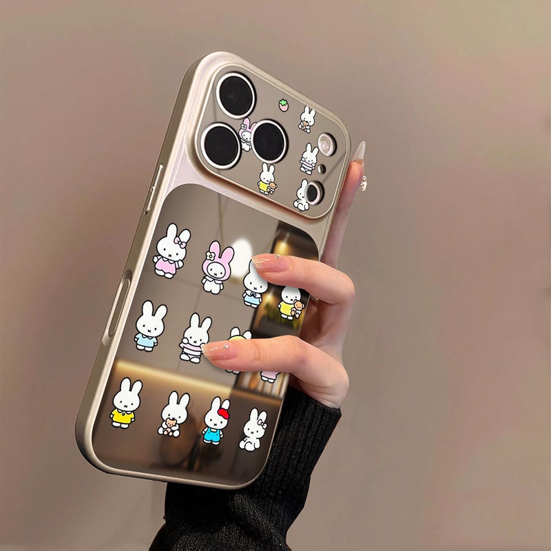 Personalized Rabbit-Themed Phone Case Suitable for Apple 17 Pro Max, iPhone 16 Pro, Cartoon Design for 15, Mirror Finish for 14, New Model for 13 - Image 2