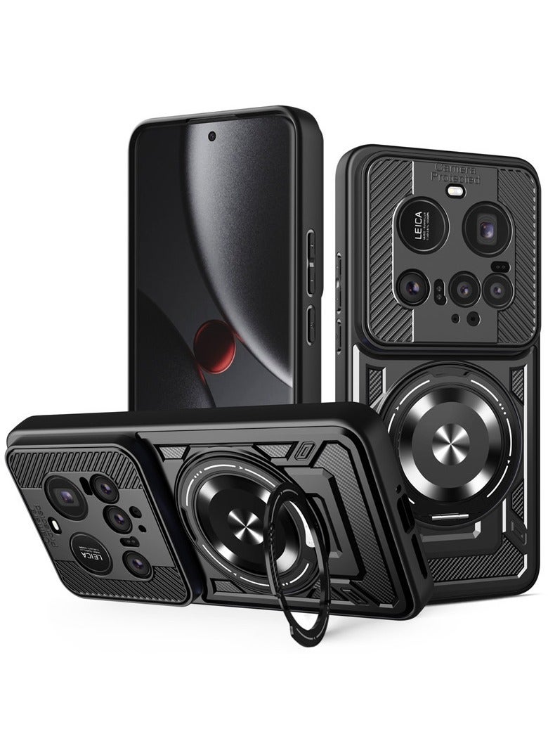 عام غطاء شاومي 15 الترا 5G - غطاء واقي مع حامل مخفي (دوران 360 درجة)، مقاوم للصدمات بمواصفات عسكرية ومضاد للخدوش - Image 1