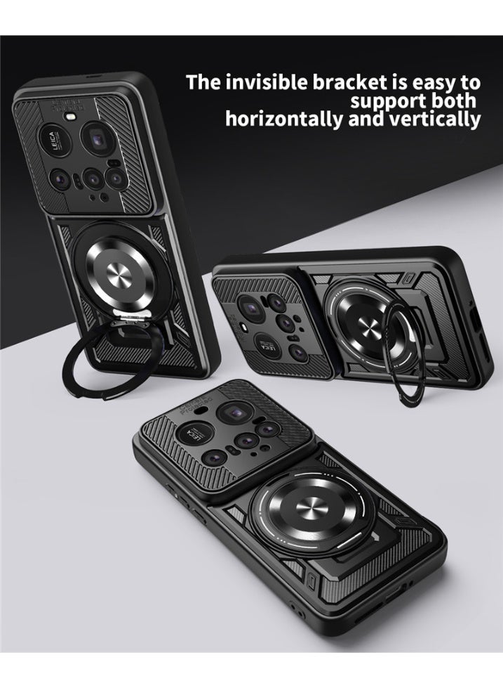 عام غطاء شاومي 15 الترا 5G - غطاء واقي مع حامل مخفي (دوران 360 درجة)، مقاوم للصدمات بمواصفات عسكرية ومضاد للخدوش - Image 3