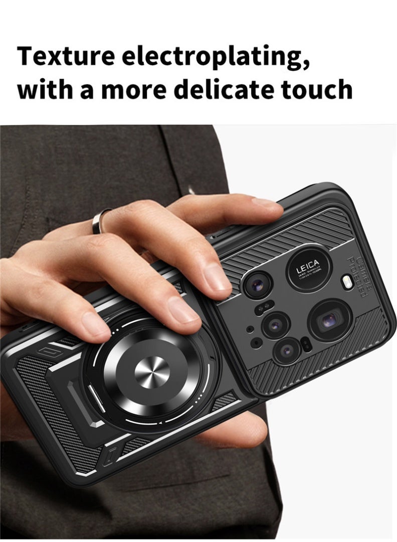 عام غطاء شاومي 15 الترا 5G - غطاء واقي مع حامل مخفي (دوران 360 درجة)، مقاوم للصدمات بمواصفات عسكرية ومضاد للخدوش - Image 4