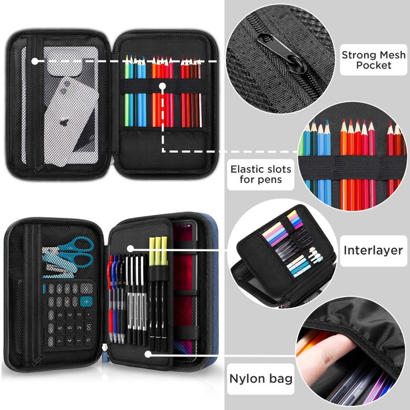 Zannaki Big Capacity Storage Pouch Marker Pen Pencil Case Simple Stationery Bag Box Art Tool & Sketch Storage Boxes for Bullet Journal Middle High School Office College Student Girl Women Adult Teen - Image 3