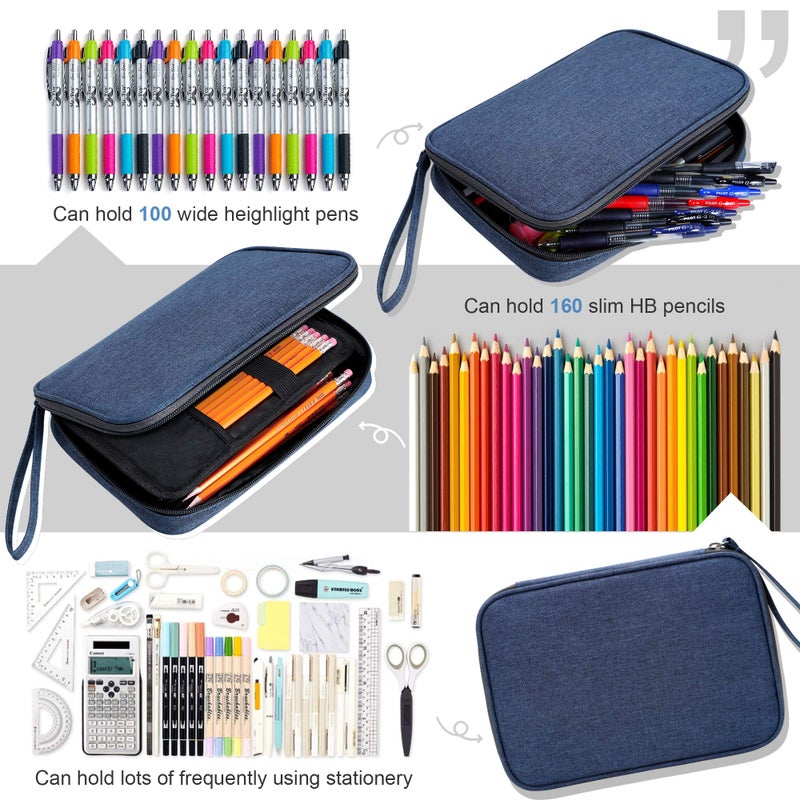 Zannaki Big Capacity Storage Pouch Marker Pen Pencil Case Simple Stationery Bag Box Art Tool & Sketch Storage Boxes for Bullet Journal Middle High School Office College Student Girl Women Adult Teen - Image 2
