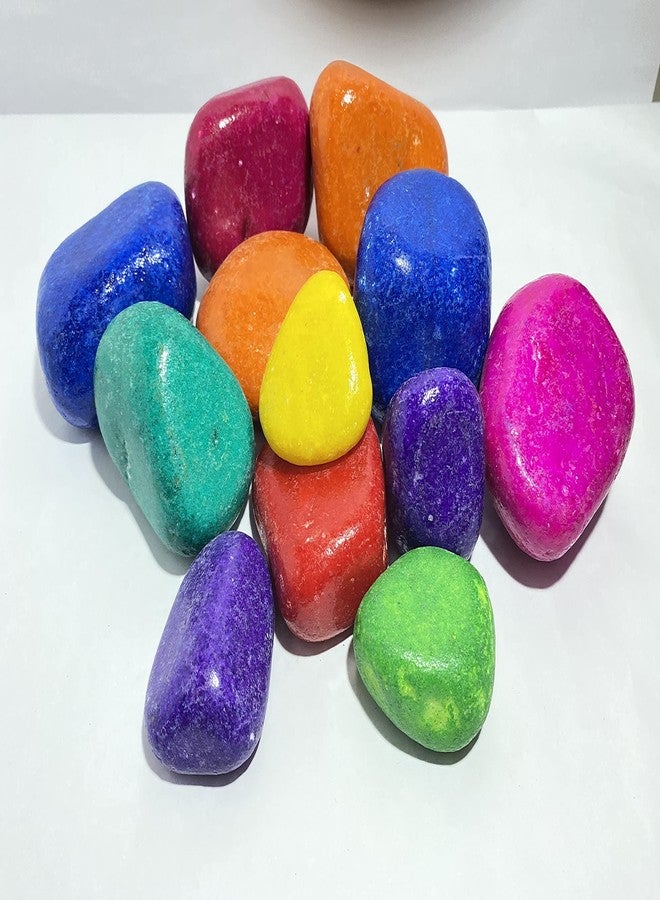 Ercole® Decorative Medium to Large Size Polished Marble Stone Pebbles for Plant Pots Vase Fillers Aquarium Home Decor Garden Decoration (Multi Color, Dia: 20-35mm, 500 Grams) - Image 3