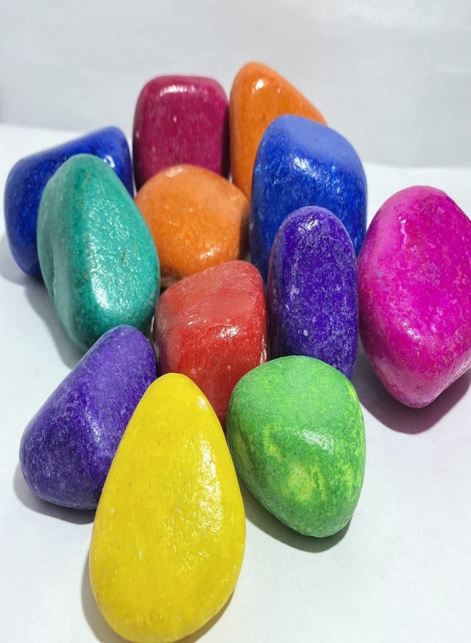 Ercole® Decorative Medium to Large Size Polished Marble Stone Pebbles for Plant Pots Vase Fillers Aquarium Home Decor Garden Decoration (Multi Color, Dia: 20-35mm, 500 Grams) - Image 1