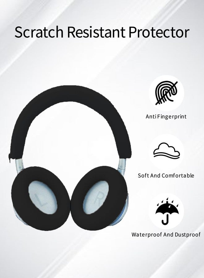 WUNIAK Silicone Case Cover for Soundcore by Anker Space One Active Noise Cancelling Headphones,Ear Caps Cover/Headband Cover for Space One,Anti-Scratch Accessories Soft Silicone Protector.(Black) - Image 2