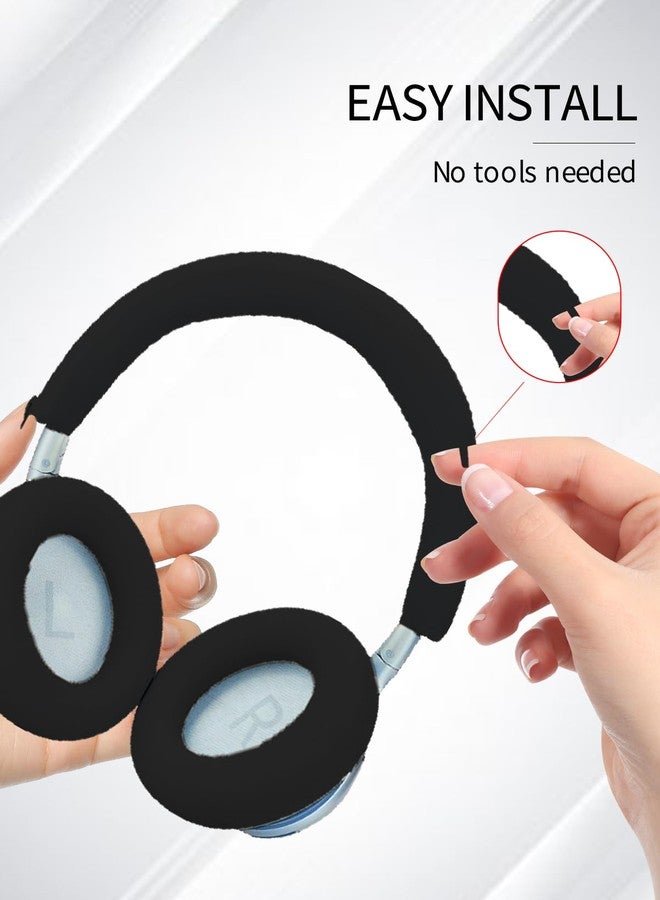 WUNIAK Silicone Case Cover for Soundcore by Anker Space One Active Noise Cancelling Headphones,Ear Caps Cover/Headband Cover for Space One,Anti-Scratch Accessories Soft Silicone Protector.(Black) - Image 5