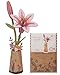 Wowood 3D Flower Wooden Puzzles for AdultsPink Lily DIY Wooden Flowers Model Kit Building Set Crafts for Adults to Build Botanical CollectionIdeal Creative Gift IdeasHousewarming 73PCS - Image 2