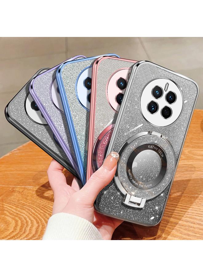 S-TOP Case For Huawei Mate 50 / Mate 50E Plated Gradient Glitter Round Holder TPU Phone Case - Image 2