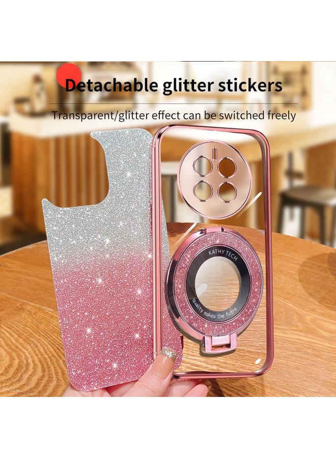S-TOP Case For Huawei Mate 50 / Mate 50E Plated Gradient Glitter Round Holder TPU Phone Case - Image 4