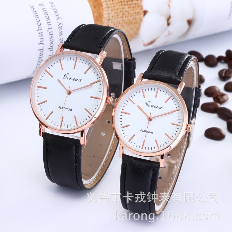 Explosive Ultra-Thin Geneva Leisure Belt Watch Lovers Men'S Female Students Quartz Watches Supply - Image 2