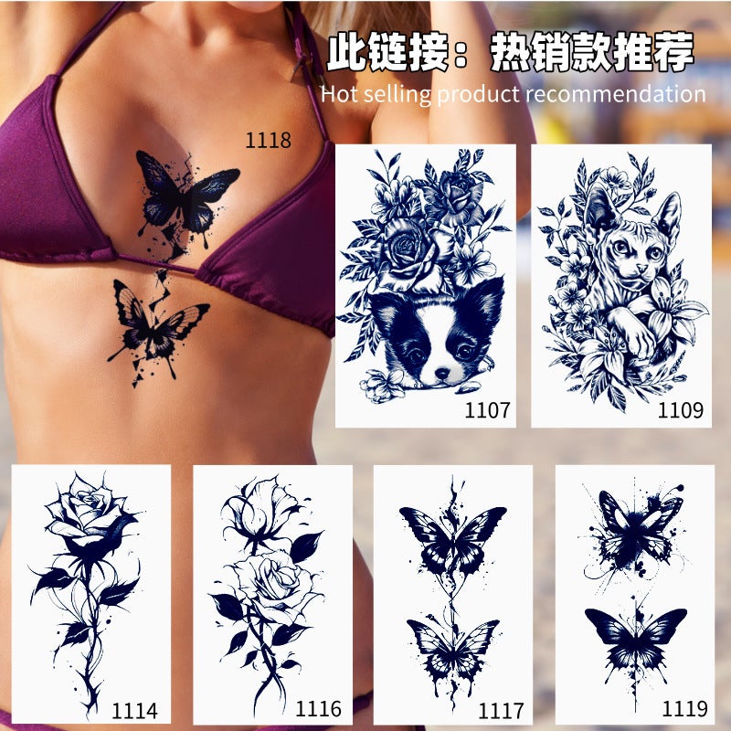 New Herbal Tattoo Stickers Imitation Tattoo Non-Reflective Waterproof Juice Tattoo Stickers Manufacturers A Generation Of Hair - Image 4