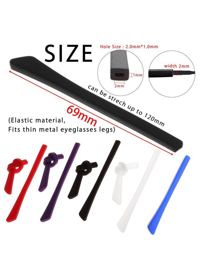 KECHIO 5 Pairs Anti-Slip Silicone Eyeglass End Tips Ear Sock Pieces Tube Eyewear Comfort Replacement Tips for Flat Thin Metal Eyeglass Legs Black - Image 4